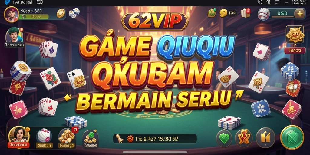 Screenshot utama 62VIP menampilkan aksi seru permainan QiuQiu.