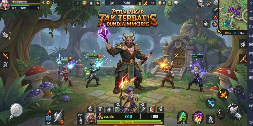 Tampilan gameplay yang dinamis dan penuh aksi di 73K.