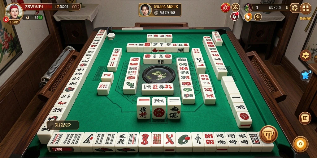 Tampilan gameplay Mahjong yang mendebarkan di 7SVIP.