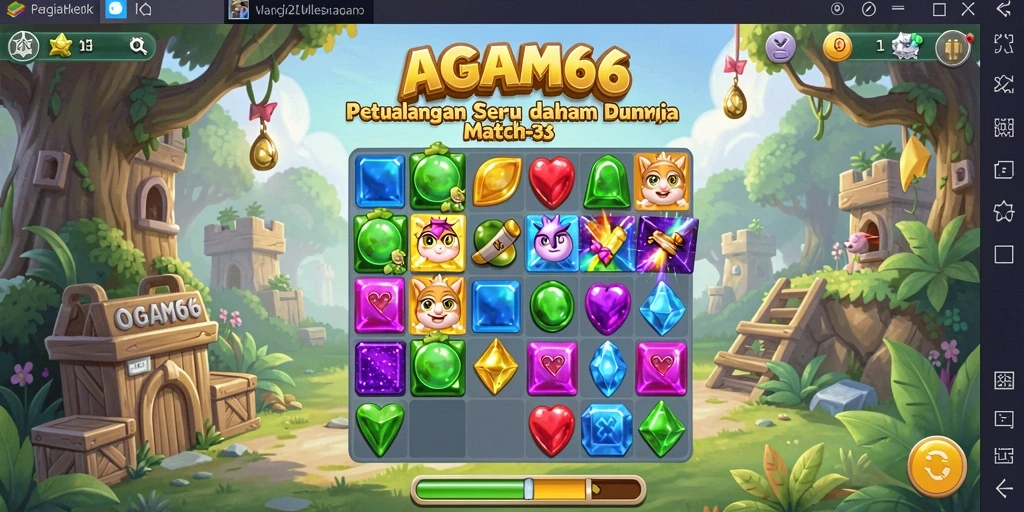 Gameplay seru AGAM66 dengan tantangan Match-3 yang menarik.