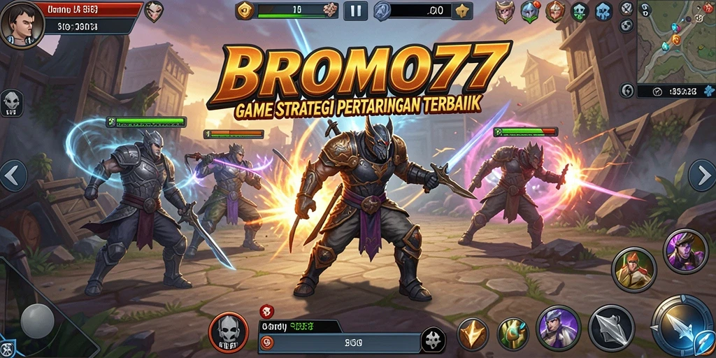 Tampilan dinamis gameplay BROMO77 yang penuh strategi.