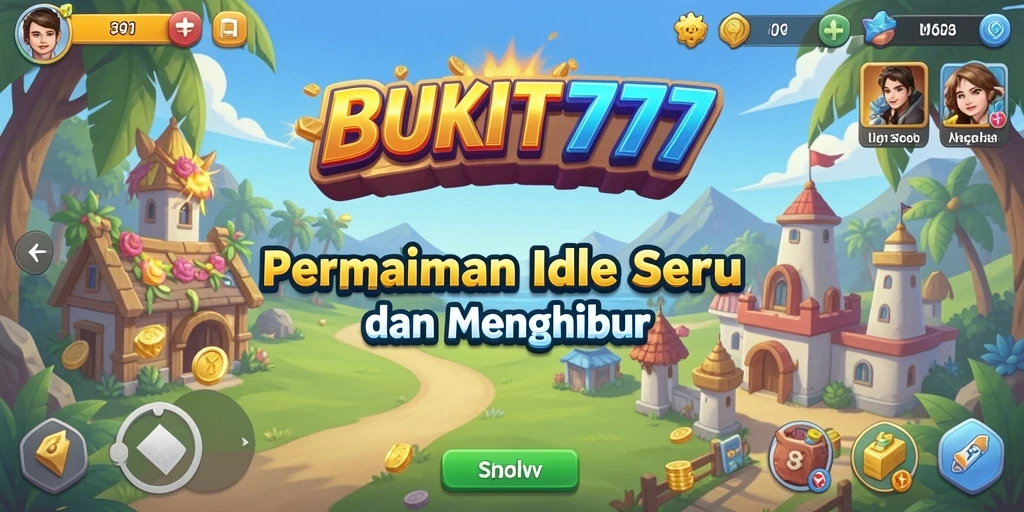 Tangkapan layar gameplay BUKIT777 yang menampilkan kemajuan Idle.