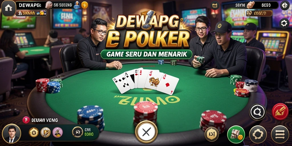 Screenshot DEWAPG menampilkan suasana permainan Poker yang seru dan interaktif.