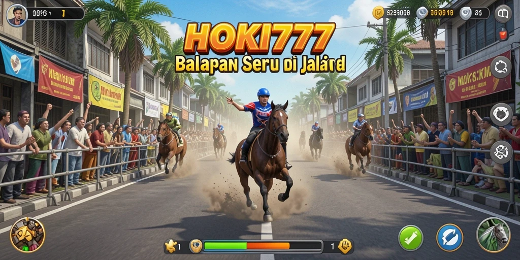 Gameplay HOKI777 menampilkan balapan motor yang cepat dan mendebarkan.