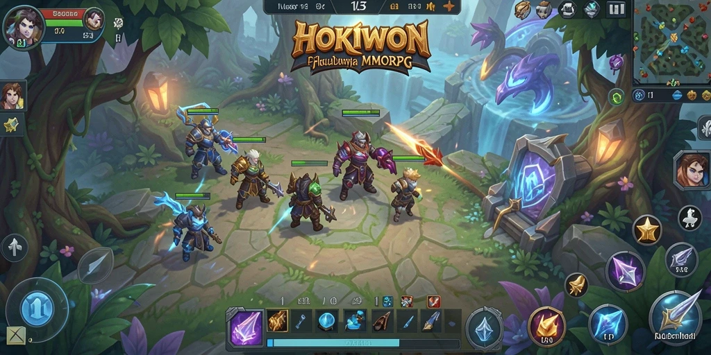 Gameplay seru HOKIWON dalam petualangan MMORPG.