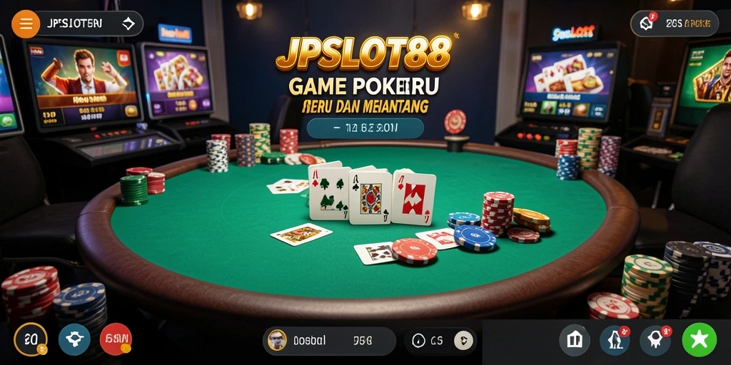 Tampilan gameplay menarik dari JPSLOT88 yang menyajikan keseruan Poker.