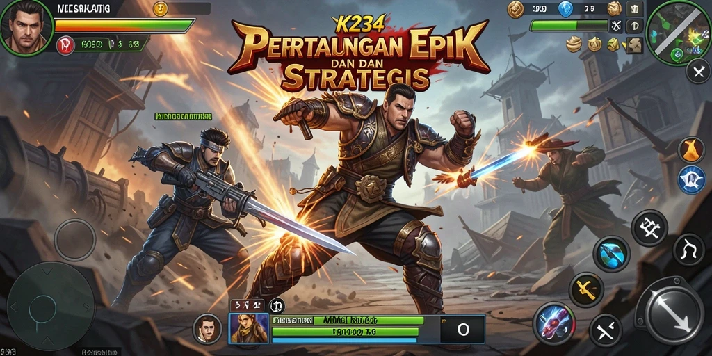 Screenshot K234 menunjukkan aksi pertarungan seru dan karakter dinamis.