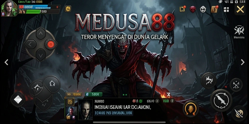 Tampilan mengerikan dari gameplay MEDUSA88 yang penuh kengerian.