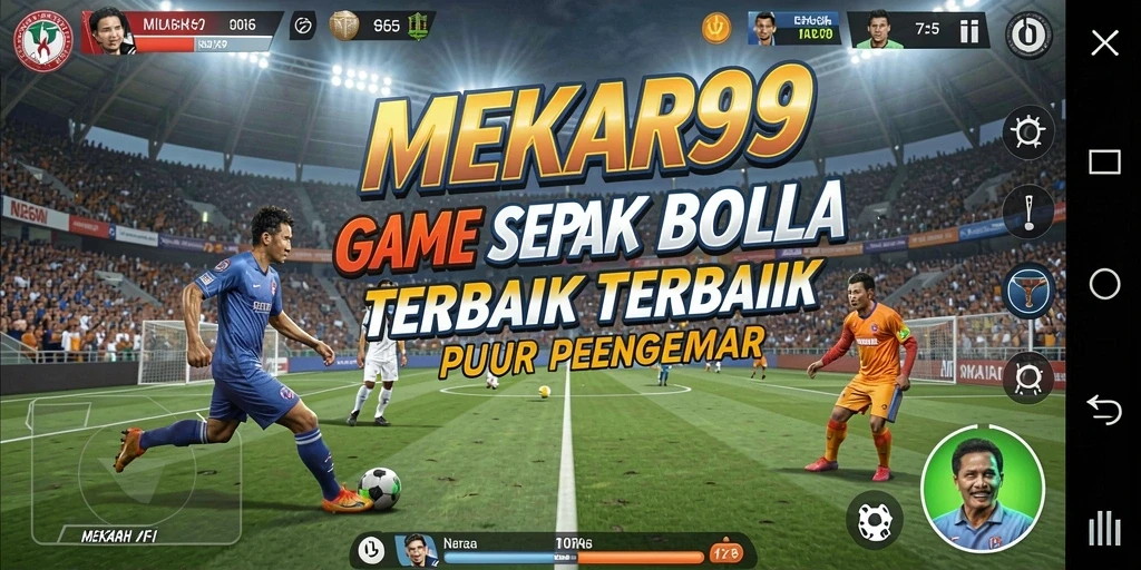 Tampilan gameplay menarik dari MEKAR99 dalam aksi sepak bola.