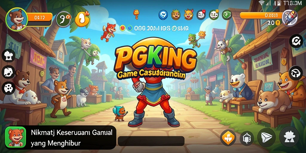 Screenshot PGKING menunjukkan pengalaman bermain yang seru dan penuh warna.
