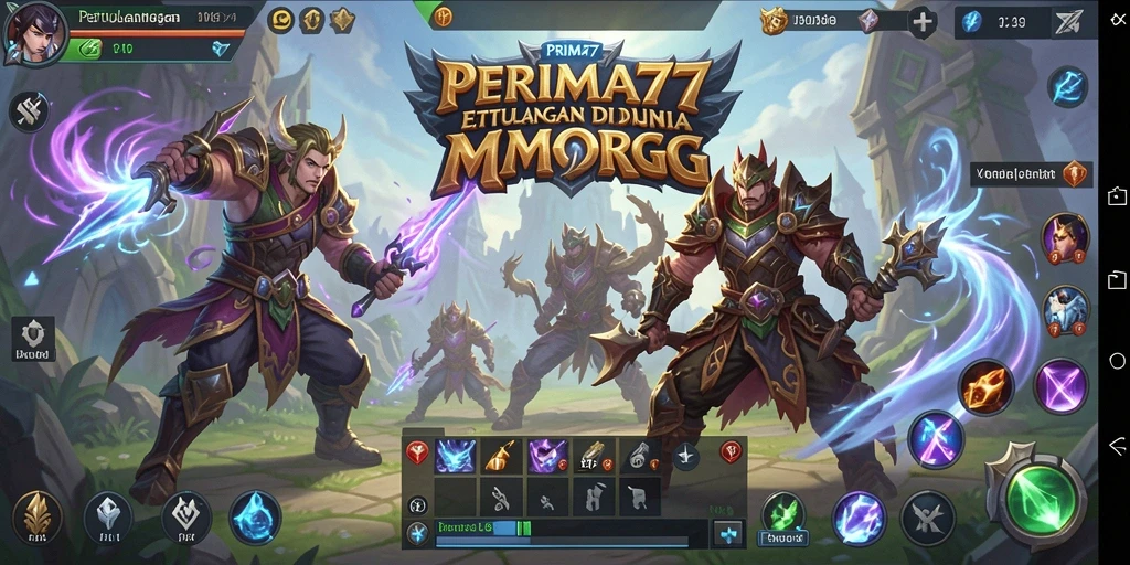 Tangkapan layar gameplay PRIMA77 yang penuh aksi dalam dunia MMORPG.