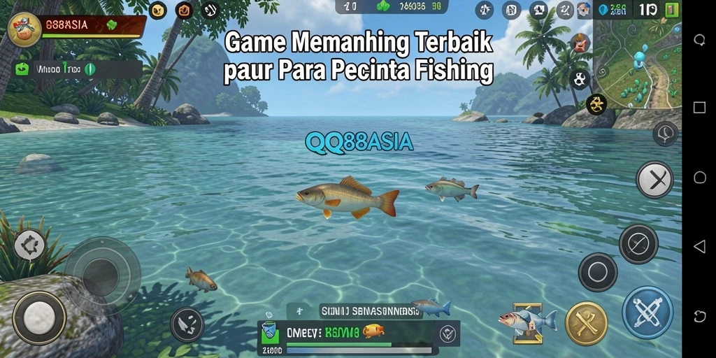 Gameplay QQ88ASIA yang seru dalam memancing ikan.