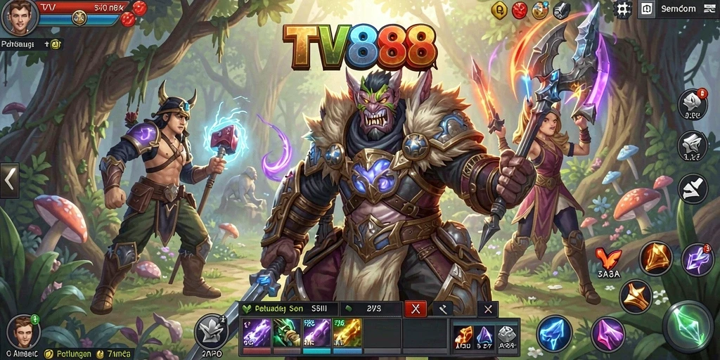 Tampilan gameplay ARPG yang seru dan mendebarkan di TV888.