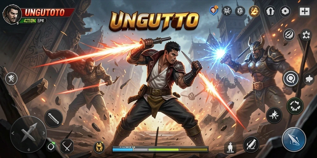 Tangkapan layar UNGUTOTO menampilkan aksi bertarung yang seru dan mendebarkan.