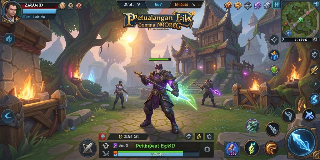 Gameplay ZARA4D yang menampilkan pertarungan epik dalam dunia MMORPG.